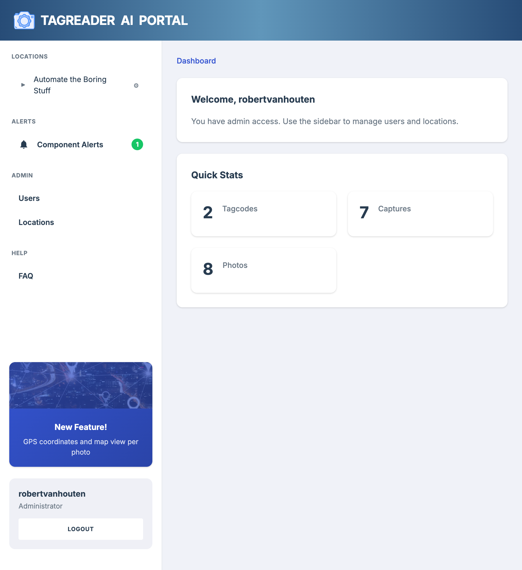 TagReader AI Dashboard
